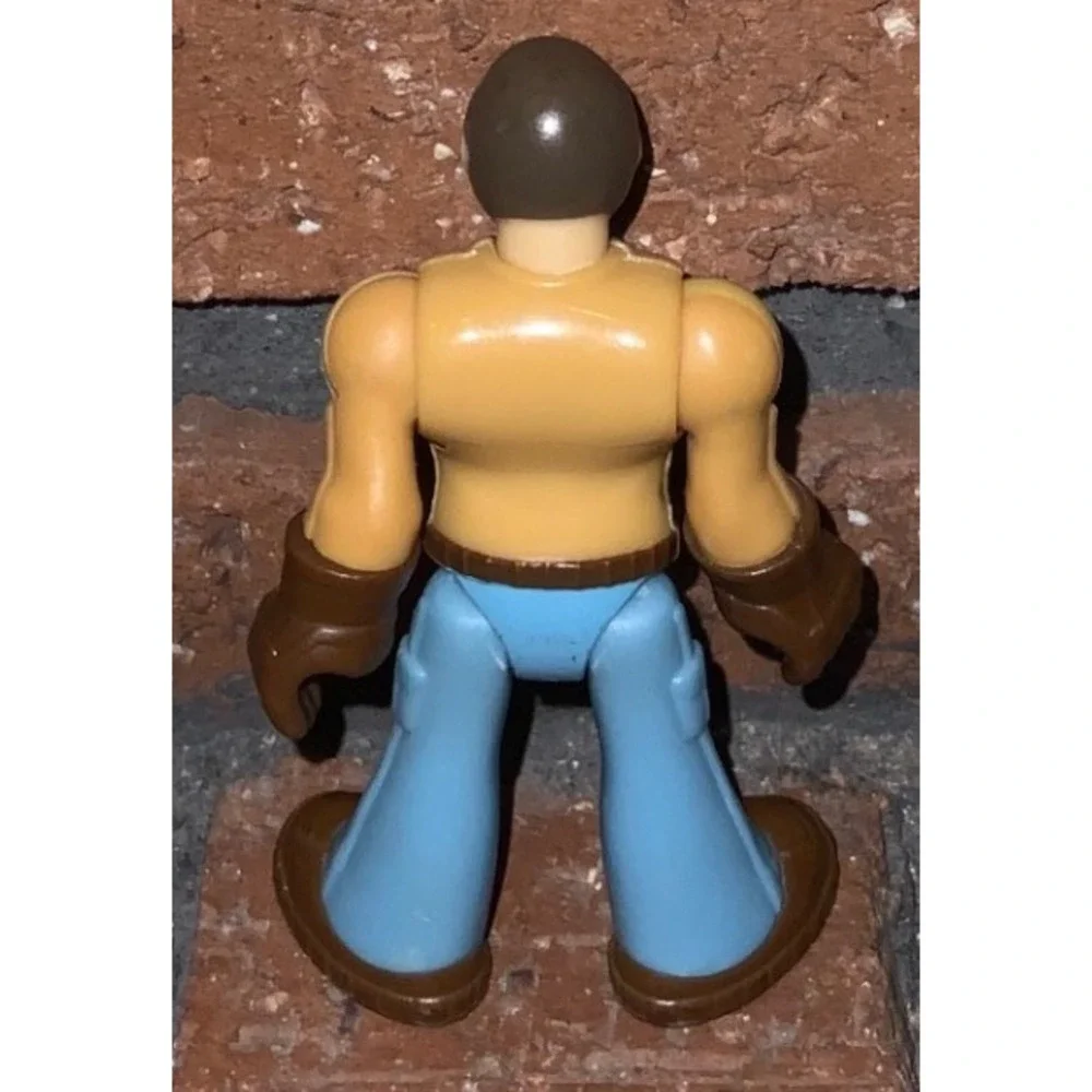 Imaginext Fisher-Price Mechanic Mini Figure Toy Mask Tan Gear Shirt Blue Jeans